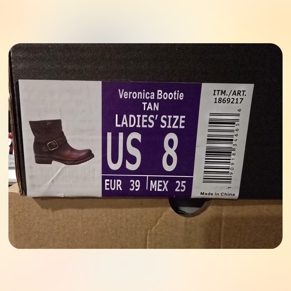 NEW Frye Veronica Leather Booties Ankle Boots Shoes Womens 8 Redwood Brown - Picture 10 of 12